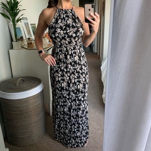 Black floral maxi dress